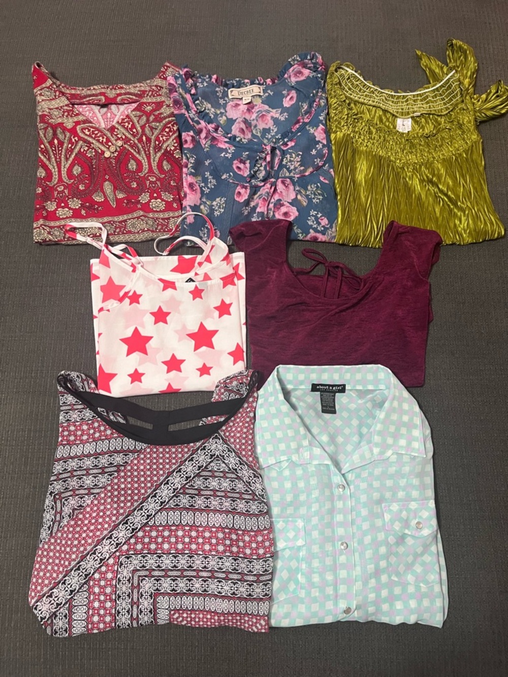 Mixed Women's Tops Bundle - Floral, Star Print, Paisley, Solid Colors